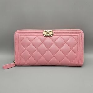 🌸CHANEL Boy Authentic Zip Around Long Wallet 🌸